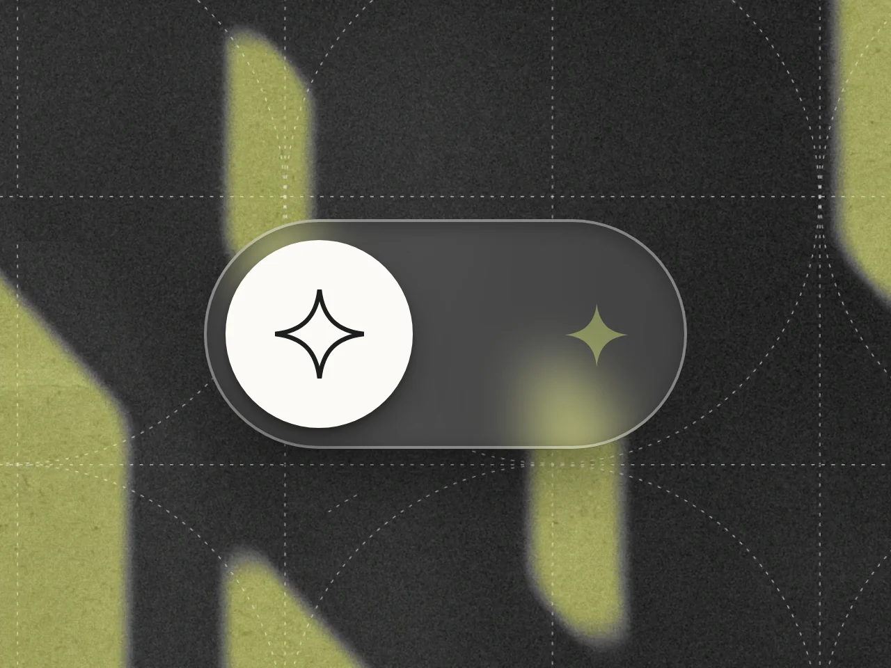 A frosted switch with the AI sparkle on its knob